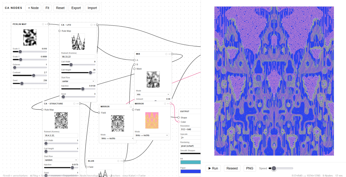 NODE BASED - 1D CELLULAR AUTOMATA STUDIO - Screenshot